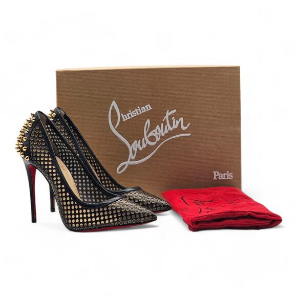Christian Louboutin Shoes - Christian Louboutin Guni Spiked Pumps Perforated Fishnet in Black 36.5 $1395